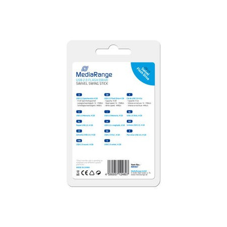 Clé USB MediaRange, 4 Go, bleue