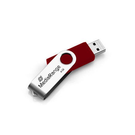 MediaRange USB Flash Drive, 4GB Vermelha