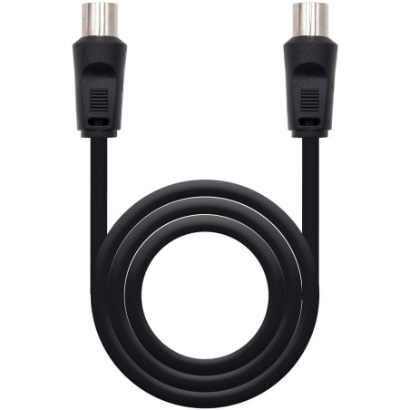 Nanocable Cable de Antena TV 75 OHM Macho/Hembra 1.80m - Color Negro