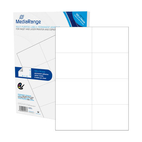 MediaRange Multi-purpose labels, permanent adhesive, 105x74mm, white, 400 labels