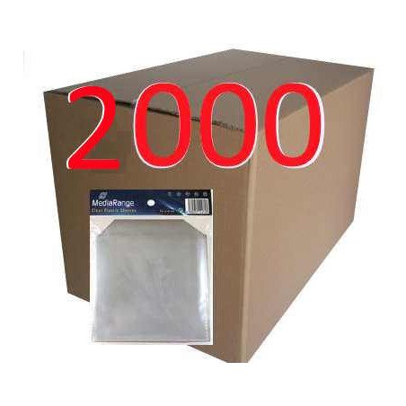 2000 sachets plastique MediaRange pour CD/DVD individuels