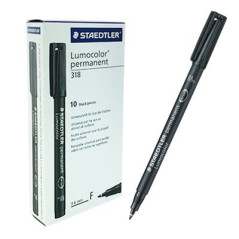 Staedtler Lumocolor 318 Rotulador Permanente - Punta Fina Redonda - Trazo 0.6mm - Color Negro