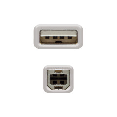 Cabo de Impressora USB-A 2.0 Macho a USB-B Macho 4.50m