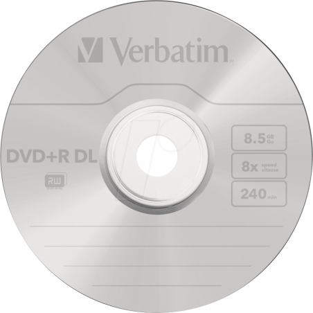 Verbatim DVD+R DOUBLE LAYER 8.5GB 8X MATT SILVER SURFACE Cake 50