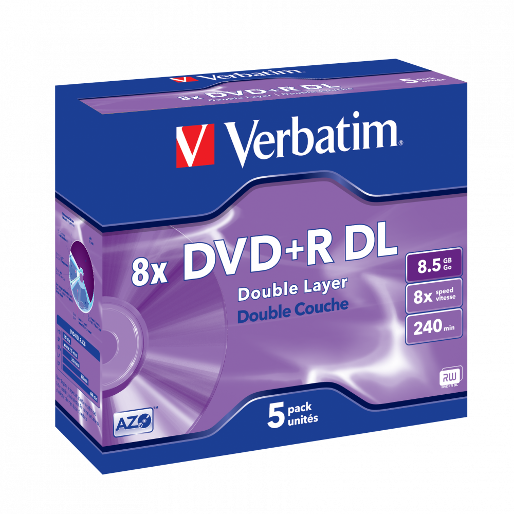 Verbatim DVD+R Double Layer 8.5 GB 8x imprimable 25 pièces