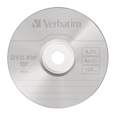 Verbatim DVD-RW SERL 4.7GB 4X MATT SILVER SURFACE Cake 25