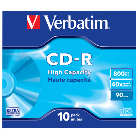 Verbatim CD-R 800MB 40X EXTRA PROTECTION SURFACE Jewelcase Pack 10