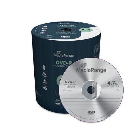 MediaRange DVD-R 4,7GB 16x Cake 100 | DVDi.fr