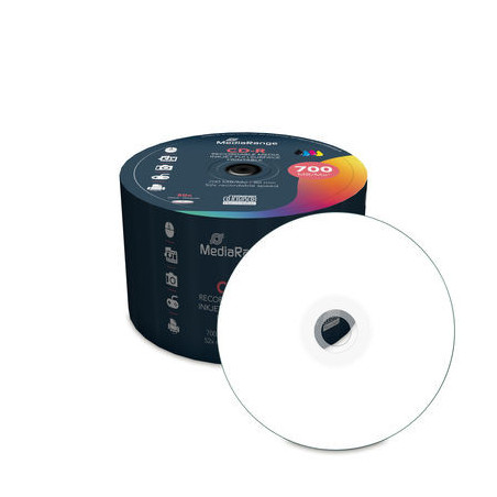 MediaRange CD-R 700 MB 52x imprimível – Cake 50 | DVDi.fr