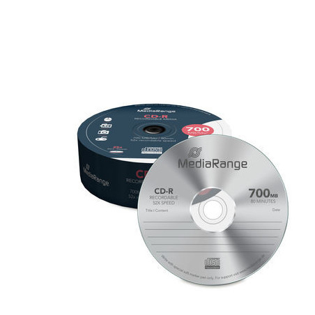 MediaRange CD-R 700 MB 52x – Campana 25 | DVDi.fr