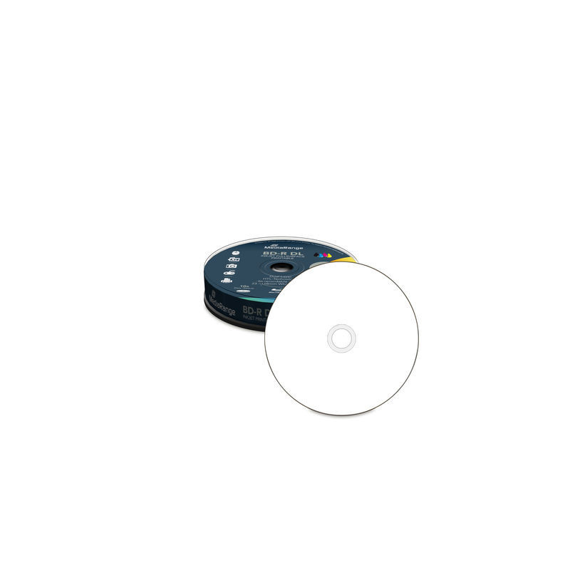 MediaRange BD-R Dual layer 50GB 6x, imprimível jato de tinta em toda a superfície, cake 10