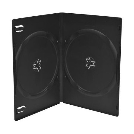 Pack 100 - 7mm DVD double Slimcase for 2 discs, black