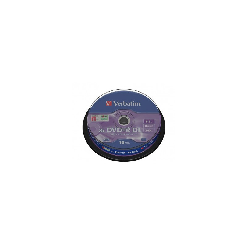 Verbatim DVD+R Double couche 8,5 Go 8X surface argent mat spindle 10