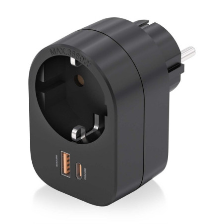 Wall socket adapter with 1 outlet | DVDi.fr
