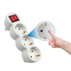 Multiprise 3 prises Elbat avec interrupteur | DVDi.fr