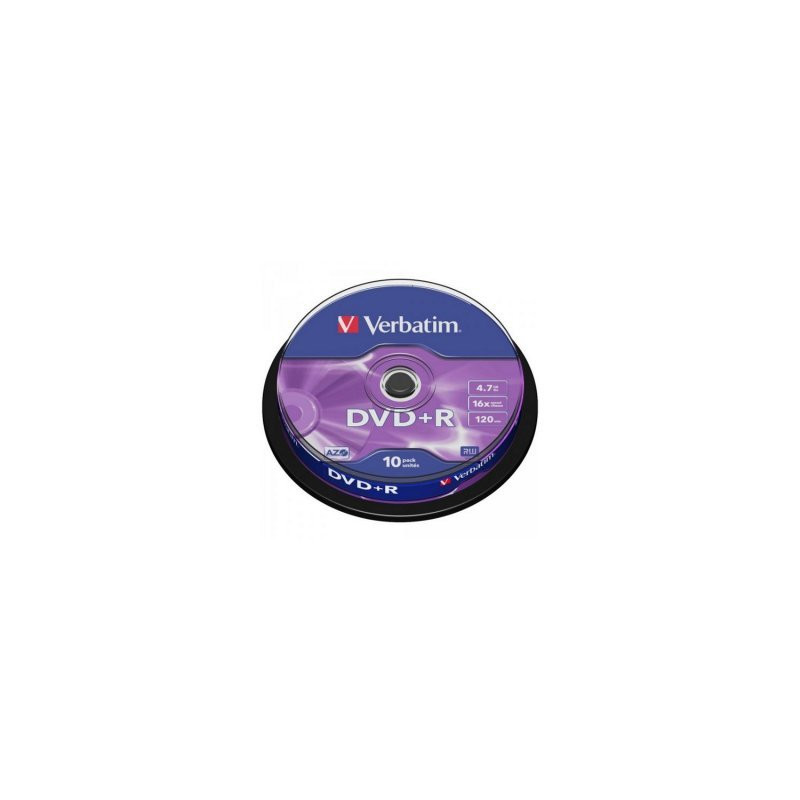 Verbatim DVD+R AZO 4,7GB 16X superficie plata mate tarrina 10