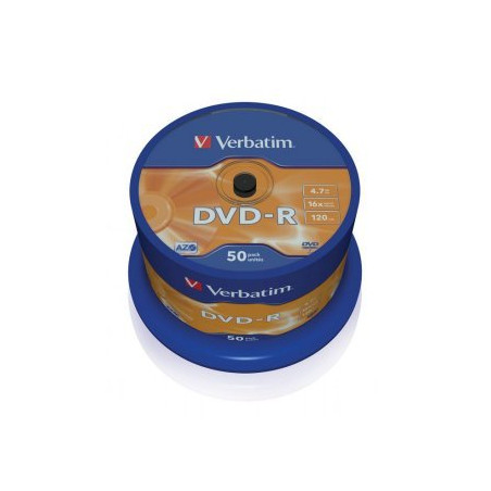 Verbatim DVD-R AZO 4,7GB 16X superficie plata mate tarrina 50