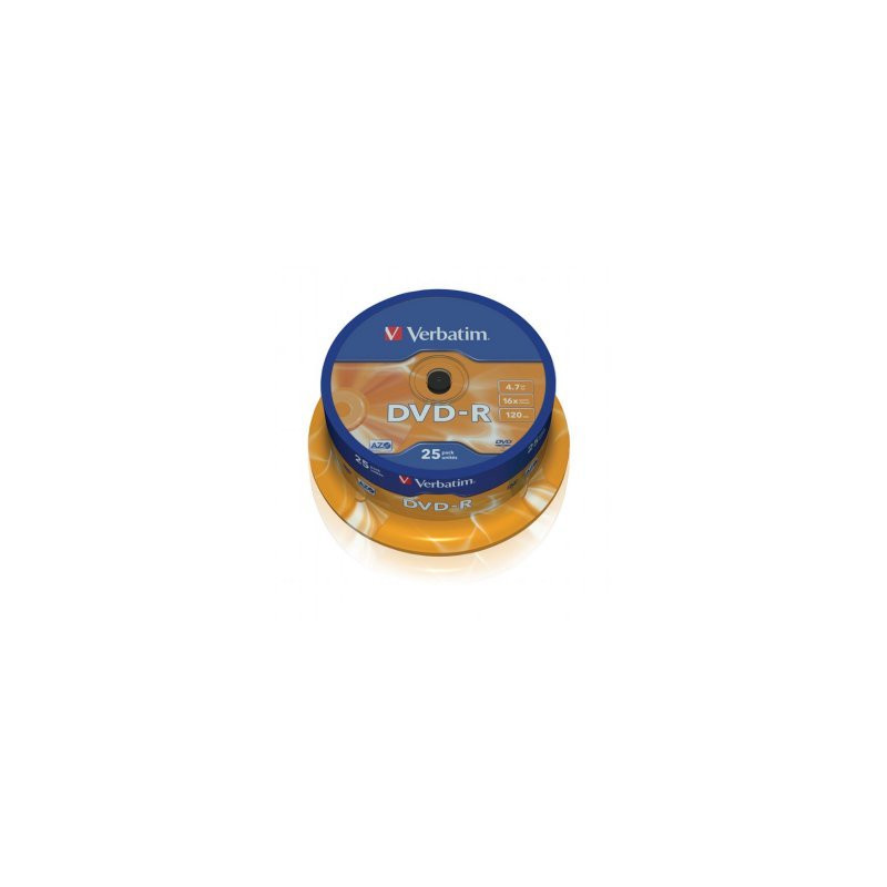 Verbatim DVD-R AZO 4.7GB 16X superfície prateada mate cake 25