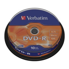 Verbatim DVD-R 4,7 GB 16x – Tarrina 10 | DVDi.fr