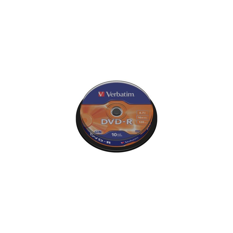Verbatim DVD-R AZO 4,7GB 16X superficie plata mate tarrina 10