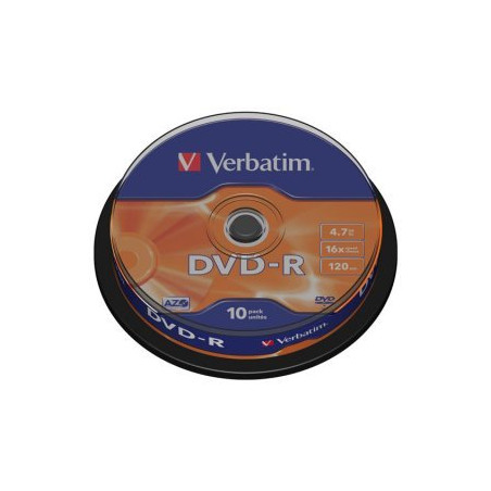 Verbatim DVD-R AZO 4.7GB 16X MATT SILVER SURFACE Cake 10