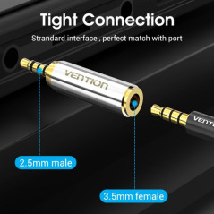 Adaptador jack 2,5 mm macho a jack 3,5 mm hembra | DVDi.fr