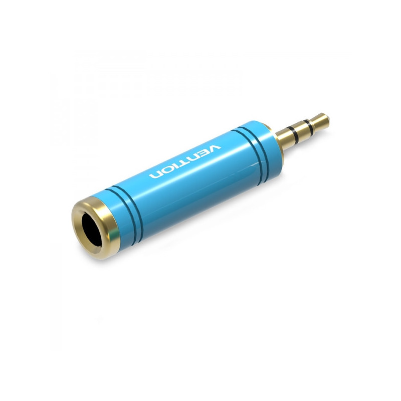 Adaptateur Jack 3.5 Mâle vers Jack 6.5 Mâle - Couleur Bleue Adaptateur Jack 3.5 Mâle vers Jack 6.5 Mâle - Couleur Bleue