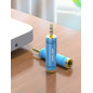 Adaptateur Jack 3.5 Mâle vers Jack 6.5 Mâle - Couleur Bleue Adaptateur Jack 3.5 Mâle vers Jack 6.5 Mâle - Couleur Bleue