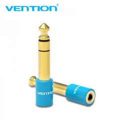 Adaptateur jack 6,5 mm mâle vers jack 3,5 mm femelle, bleu