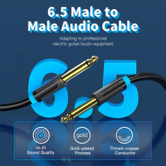 Stereo cable, 6.5 mm jack male to male, 10 m | DVDi.fr