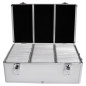 Media storage case for 500 discs, aluminum look, with hanging sleeves, silver Media storage case for 500 discs, aluminum look, with hanging sleeves, silver