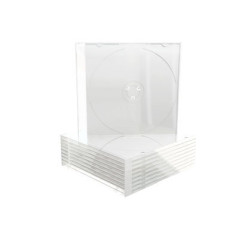 Boîtier CD Slimcase pour 1 disque, 5,2 mm, plateau transparent, Pack 10