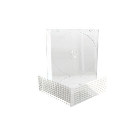 CD Slimcase para 1 disco, 5,2 mm, bandeja transparente, Pack 10