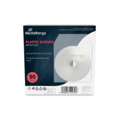 Pack 50 - Sacs en plastique MediaRange pour CD DVD BD simples 100% transparents