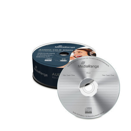 MediaRange Audio CD-R 700 MB 12x – Campana 25 | DVDi.fr