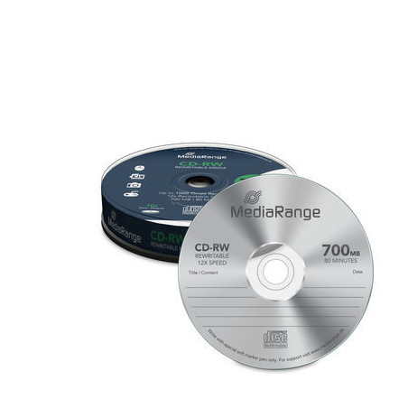 MediaRange CD-RW 700MB 80min 12x speed, rewritable, Cake 10