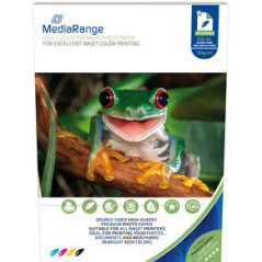 MediaRange DIN A4 Photo Paper for inkjet printers, Brilhante nas 2 faces, 160g, 50 uni