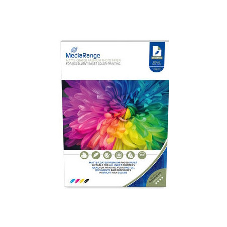 Papier photo MediaRange A4 mat, 130 g – 100 feuilles