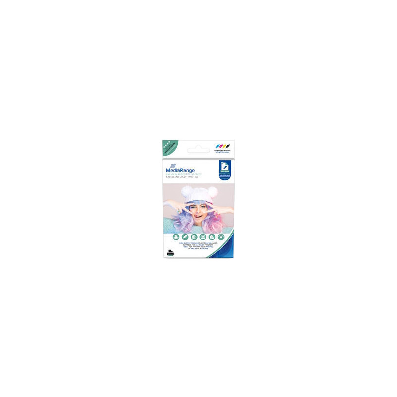 MediaRange Fotopapier 100x150mm hochglänzend 220 g/m2 Pack 50 Blatt