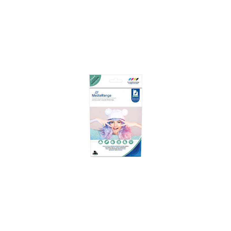 MediaRange Fotopapier 130x180mm hochglänzend 220 g/m2 Pack 50 Blatt