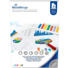 Papel fotográfico MediaRange A4 mate para laser, 120 g