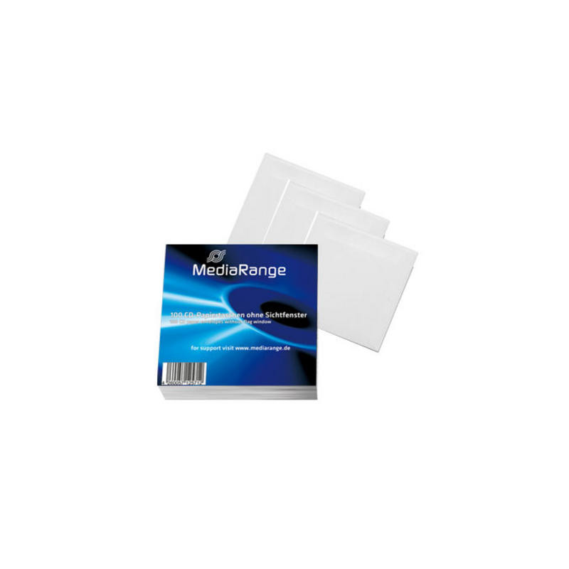 Pack 100 pochettes papier pour CD avec rabat, sans fenêtre