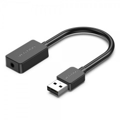 Tarjeta de sonido Vention USB-A a jack 3,5 mm hembra, negra
