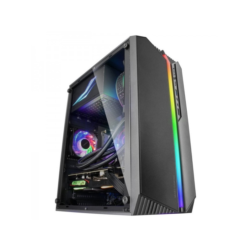 Mars Gaming MC-S1 Caja Compacta Gaming - Iluminacion ARGB 12 Modos - Compatible Micro-ATX/Mini-ITX