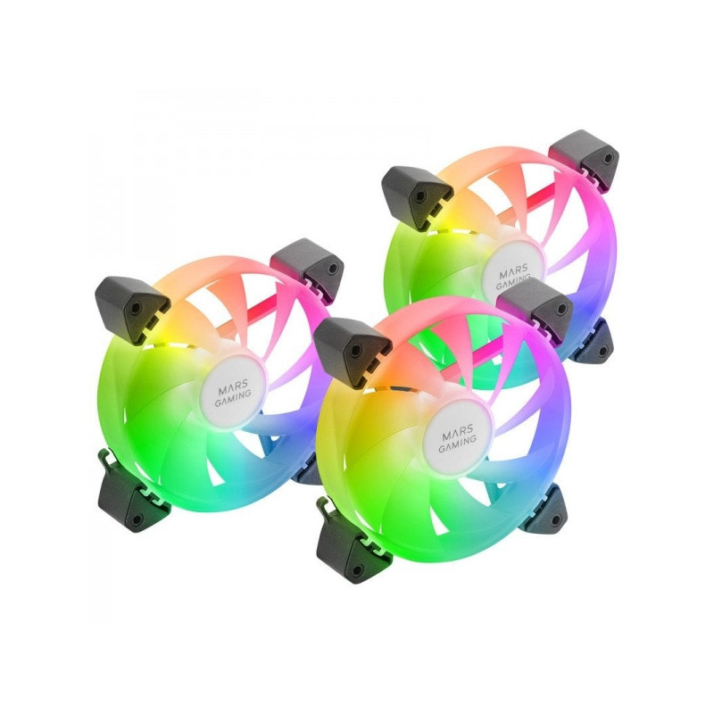 Mars Gaming MF-3A ARGB Fan Kit - 360 Frameless Lighting - ARGB Rainbow Effects