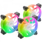 Mars Gaming MF-3A Kit de Ventiladores ARGB - Iluminacion 360 Sin Marco - Efectos ARGB Rainbow