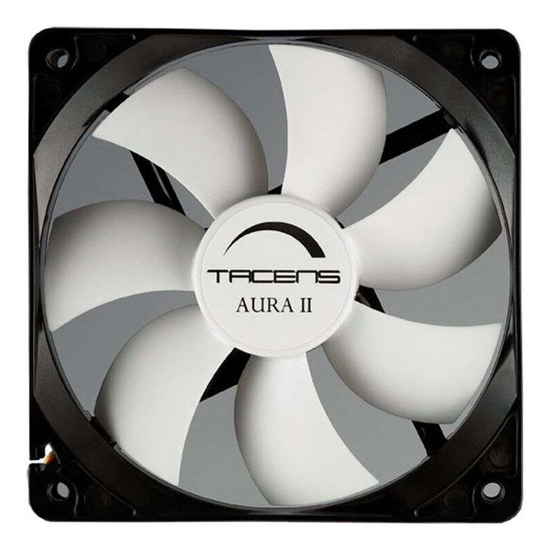 Tacens Aura II Ventilador 120mm - Carcasa Negra, Aspas Blancas - Vel. Max. 1200rpm