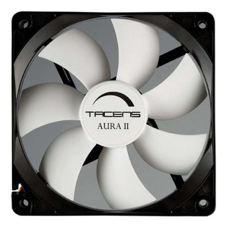 Tacens Aura II Fan 120mm - Carcaça preta, lâminas brancas - Velocidade Máx. 1200 rpm