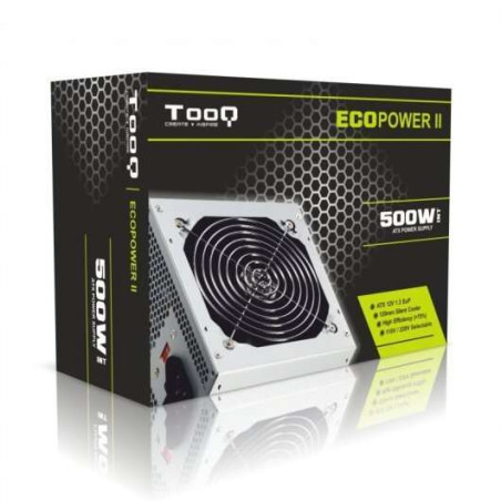 Tooq Ecopower II Fuente de Alimentacion 500W ATX 1.3 12V - Ventilador Silencioso 120mm