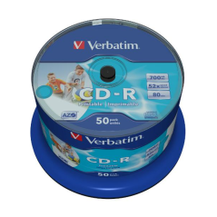 Verbatim CD-R 52x imprimable – Spindle 50 | DVDi.fr